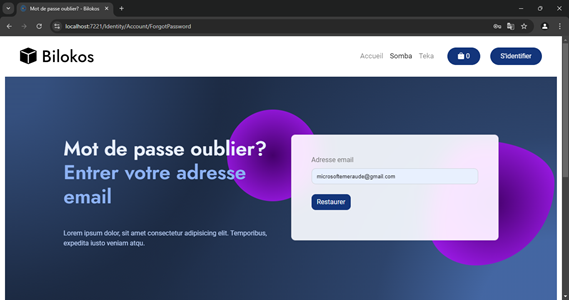 Étape 7 : Pour le cas de mot de passe oublier